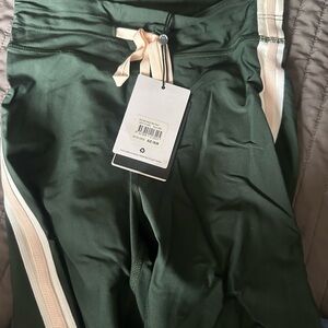 The Upside Green Leggings with White Stripes